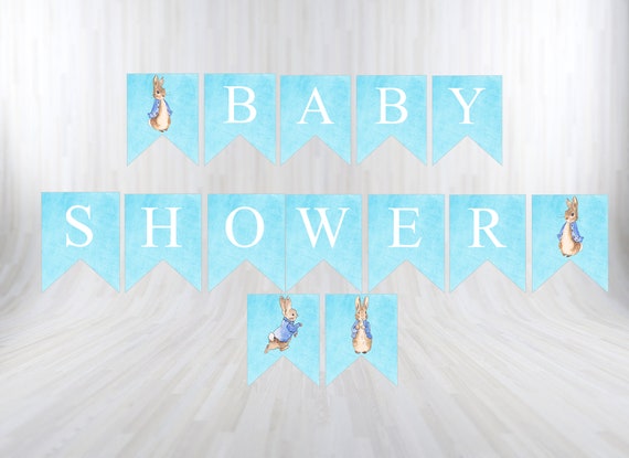 Peter Rabbit Baby Shower Banner Printable Baby Shower Banner Baby
