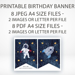 Printable Outer Space Happy Birthday Banner, Digital Download,space ...