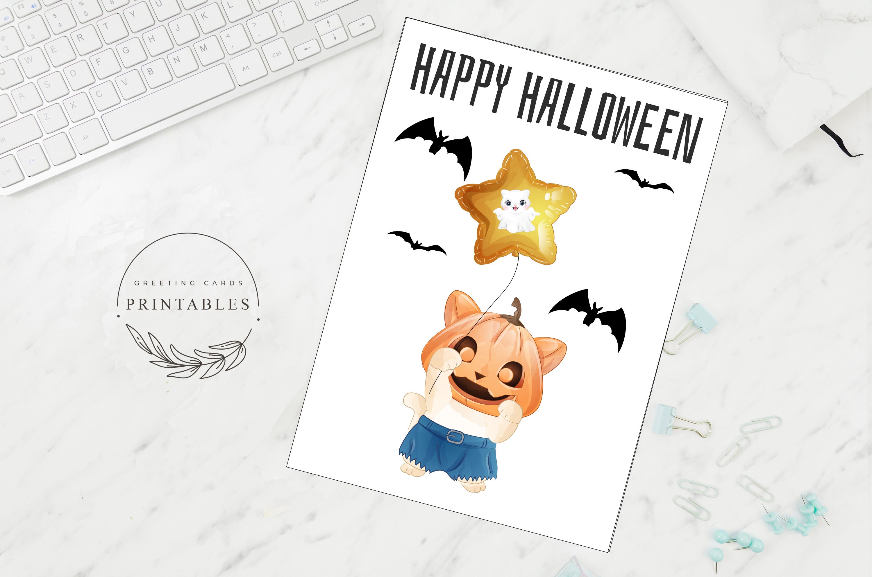 Printable Halloween Greeting Card for Kids Digital Download | Etsy