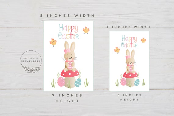 Easter Card for Kids, Digital Download, Happy Easter Card, 4x6, 5x7, Digital Easter Card, Easter Bunny Card, Easter Printable Card Il_570xn