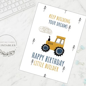 Construction Birthday Printable Card, Digital Download, Boys Birthday ...