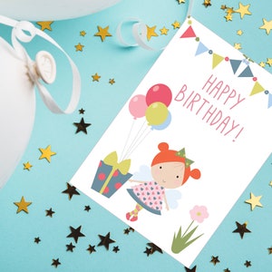 Printable Birthday Card for Girls Digital Download Happy - Etsy