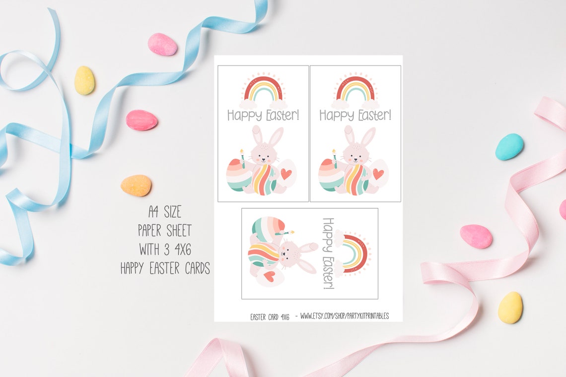 Printable Easter Card for Kids Digital Download Happy Easter - Etsy