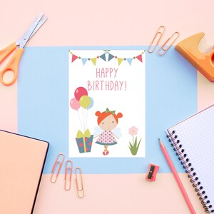 Printable Birthday Card for Girls Digital Download Happy - Etsy