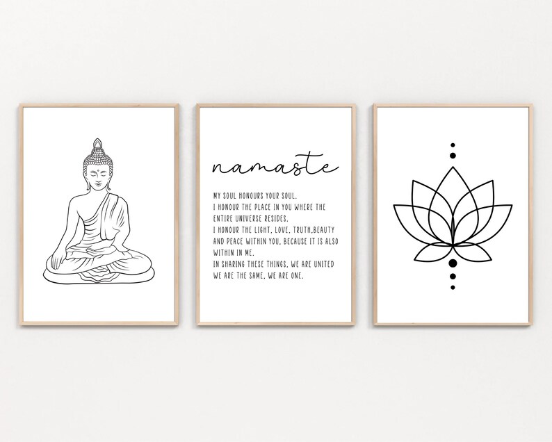 Yoga Prints Printable Wall Art Digital Download Namaste - Etsy