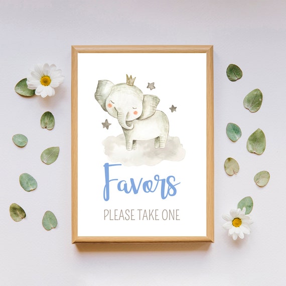 Elephant Sign Digital Printable Favors