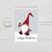 Scandinavian Gnome Printable Christmas Card, Digital Download, Gnome ...