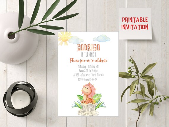 Dinosaur Birthday Invitation, Digital Invitation, Dinosaur Printable Invitation, Printable Invite, Dino Birthday, Dinosaur Party Invitation Il_570xn