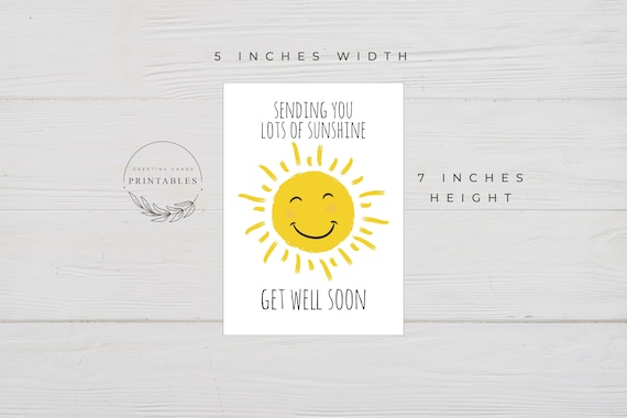 Printable Get Well Soon Card, Digital Download, Feel Better Card ...