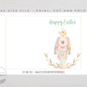 Easter Bunny Card Digital Download Printable Easter Card for - Etsy