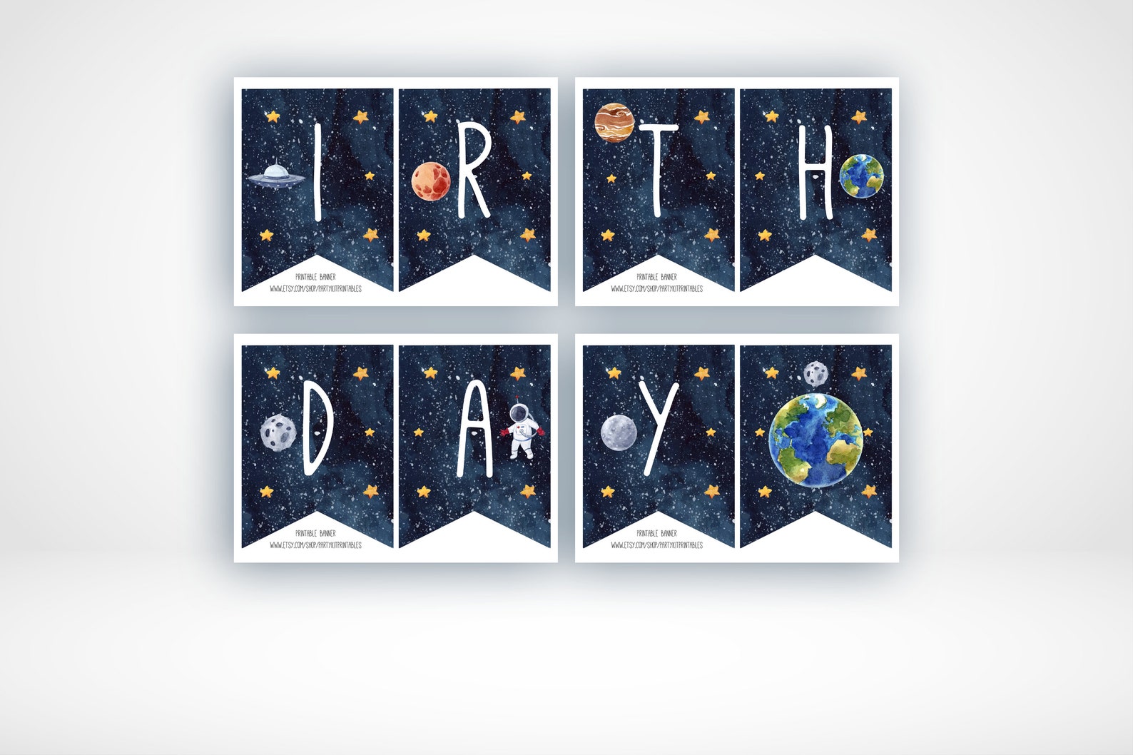 Printable Outer Space Happy Birthday Banner, Digital Download,space ...