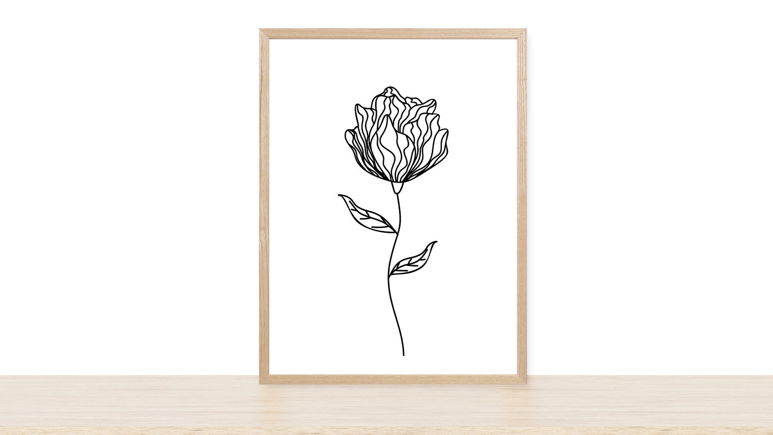 Black and White Flowers Printable Wall Art Set Digital - Etsy