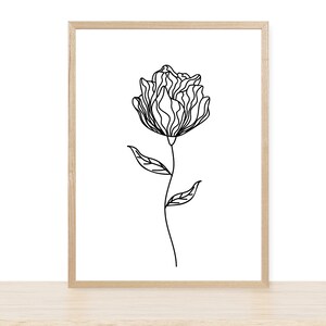 Black and White Flowers Printable Wall Art Set, Digital Download, Home ...