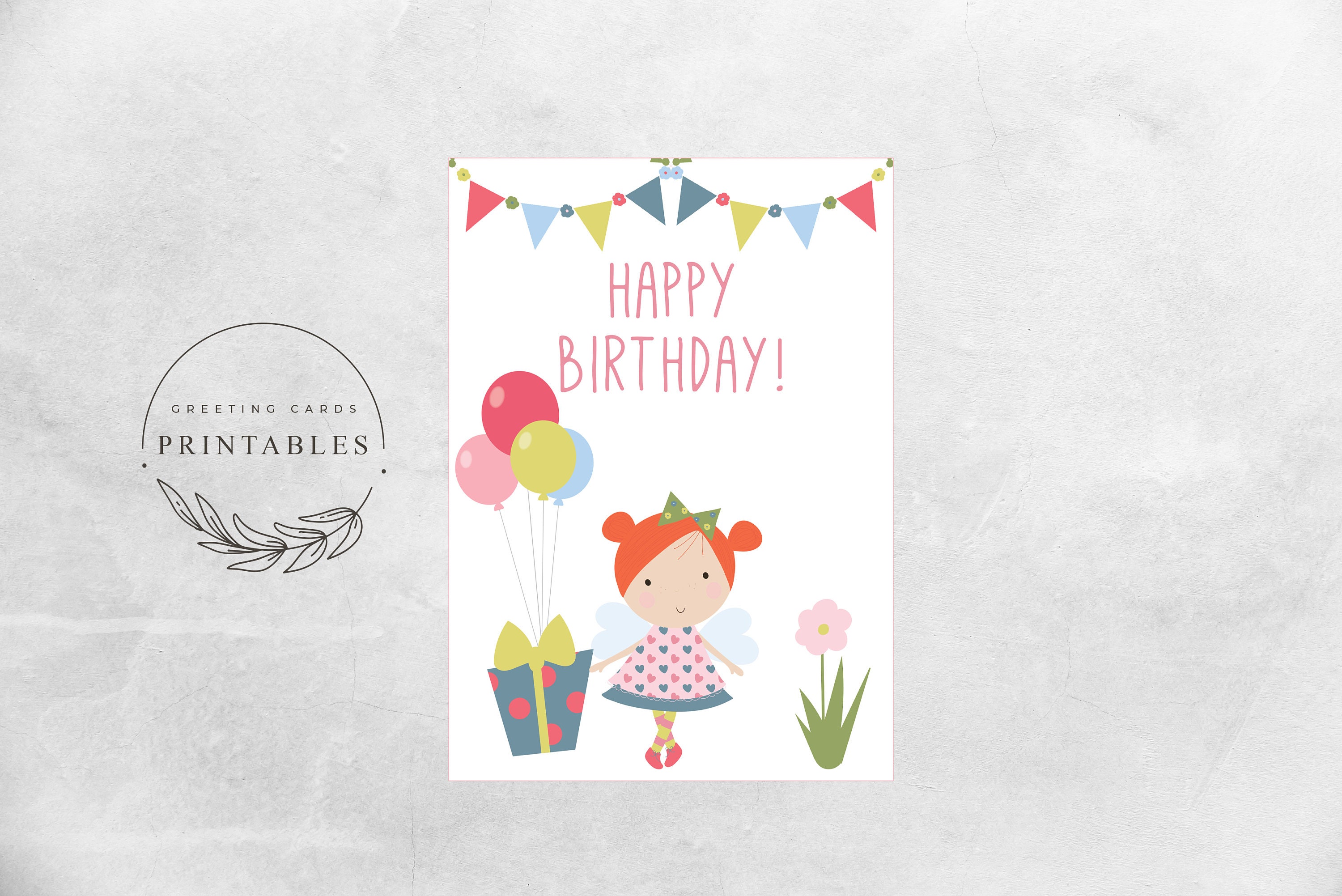 printable birthday card for girls digital download happy etsy