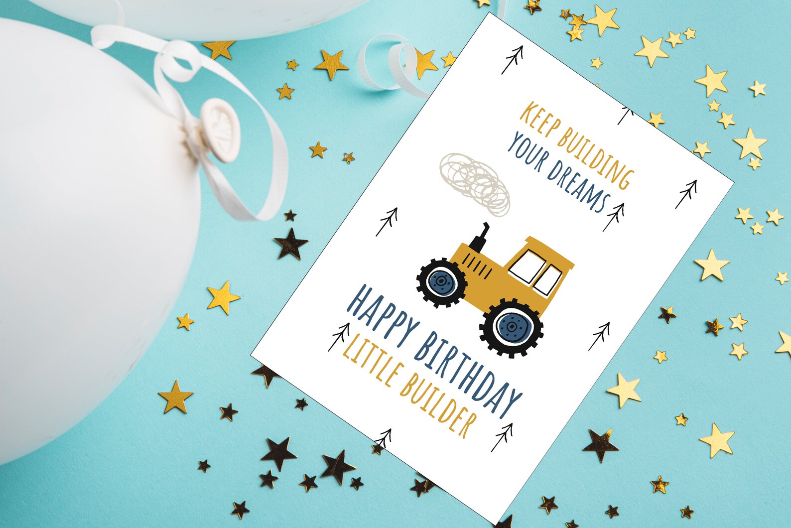 Construction Birthday Printable Card Digital Download Boys - Etsy