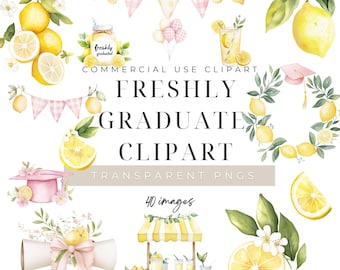 Freshly Graduate Clipart, Watercolor Leon Graduation PNG Party, Digital Download, Commercial Use