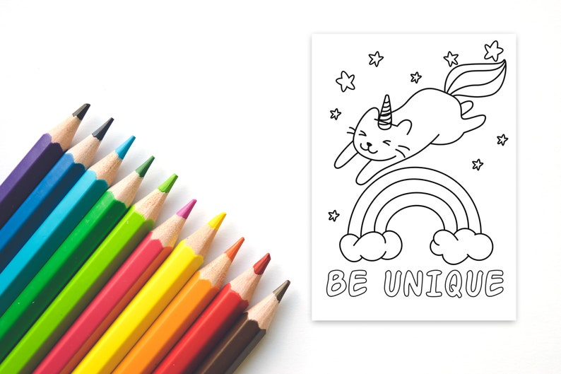 Caticorn Coloring Pages Digital Download Printable Coloring - Etsy