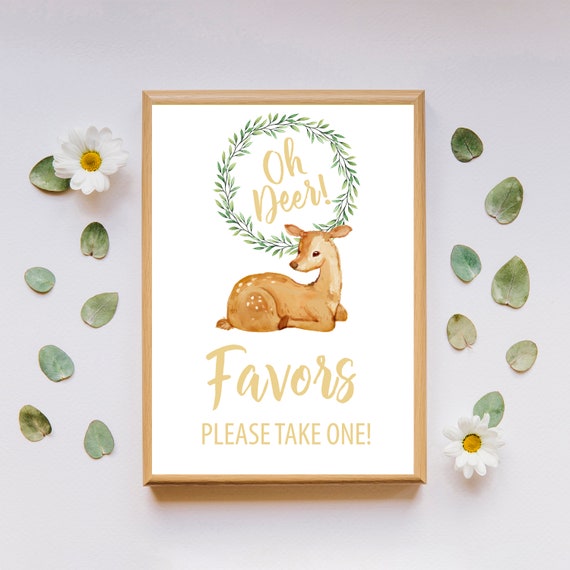 Oh Deer Baby Shower Favors Sign Printable Baby Shower Favors Etsy