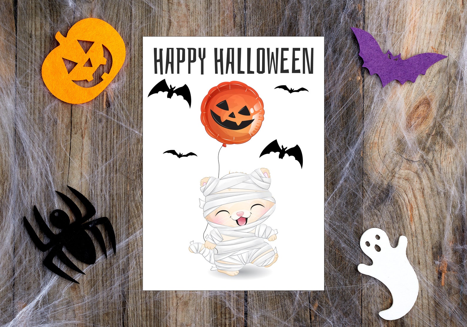 Children Halloween Printable Card Digital Download Happy - Etsy