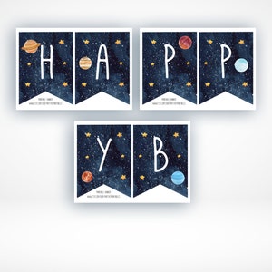 Printable Outer Space Happy Birthday Banner, Digital Download,space ...