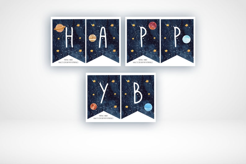 Printable Outer Space Happy Birthday Banner, Digital Download,space ...