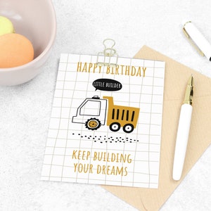 Printable Construction Happy Birthday Card Digital Download - Etsy