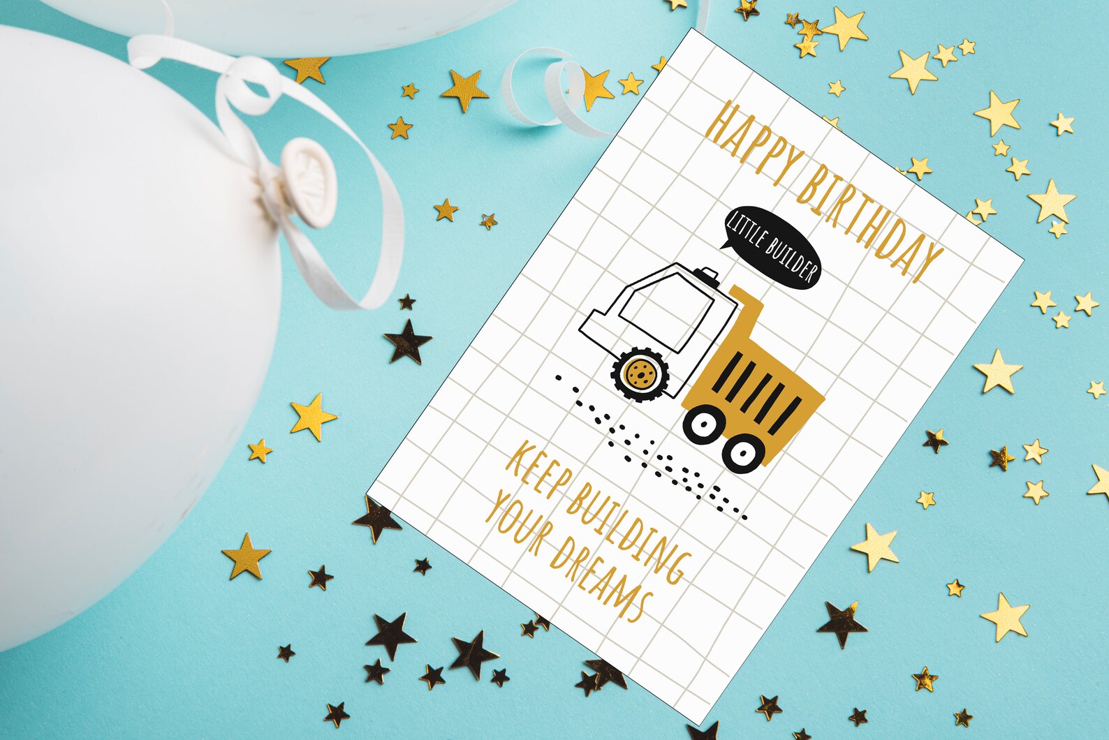 Printable Construction Happy Birthday Card Digital Download - Etsy