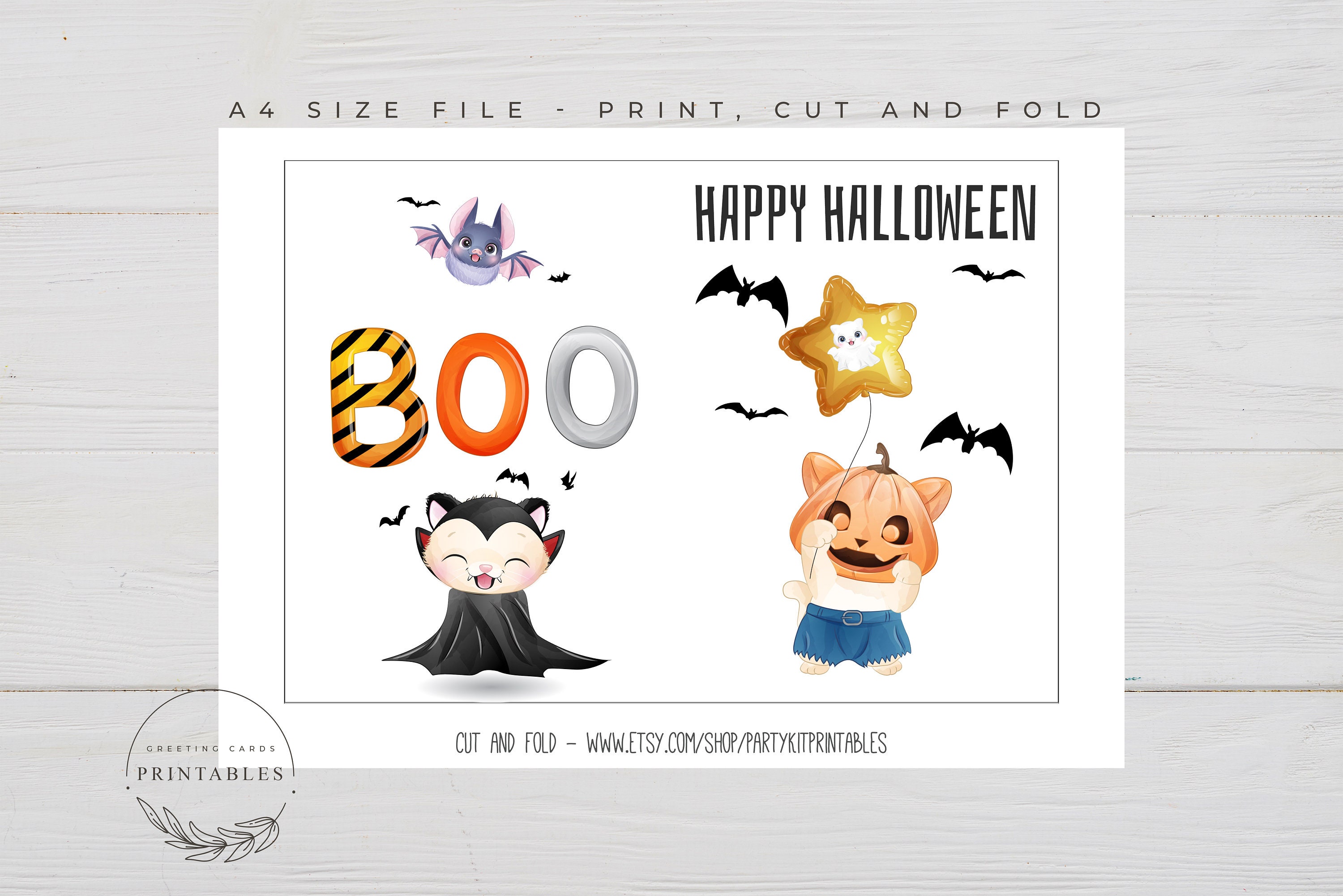Printable Halloween Greeting Card for Kids Digital Download | Etsy