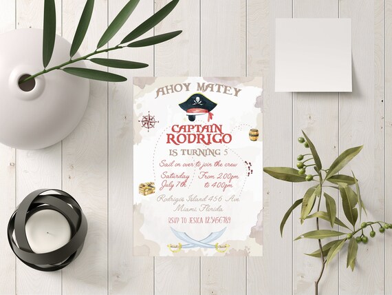 Pirates Birthday Invitation, Printable Birthday Invitations, Pirates Invite, Pirates Birthday Party, Piratess printable birthday invitation Il_570xn