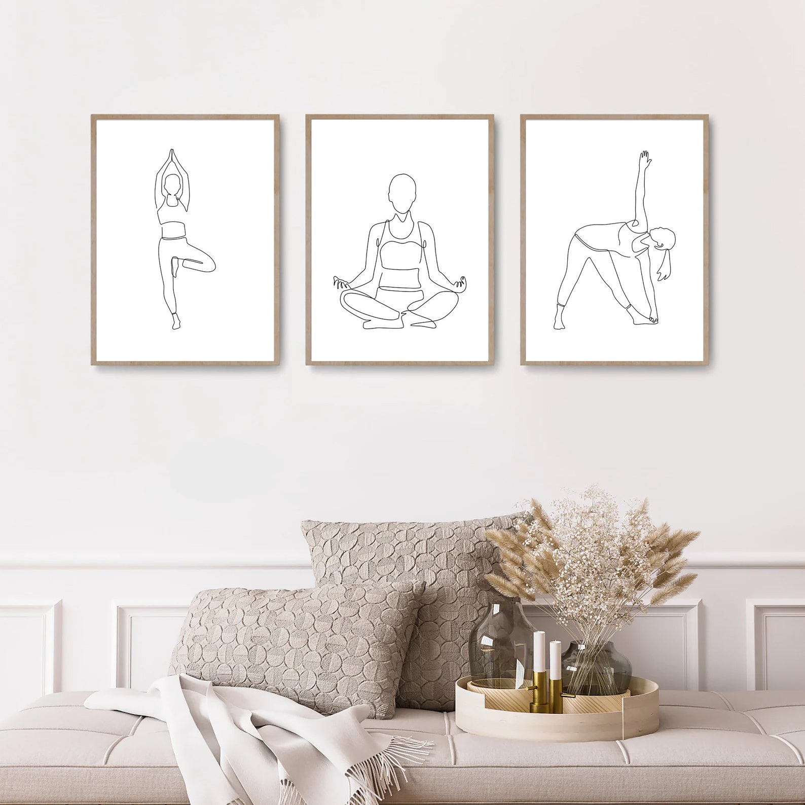 Yoga Posters, Printable Wall Art Set of 3, Digital Download, Yoga ...