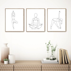 Yoga Posters, Printable Wall Art Set of 3, Digital Download, Yoga ...