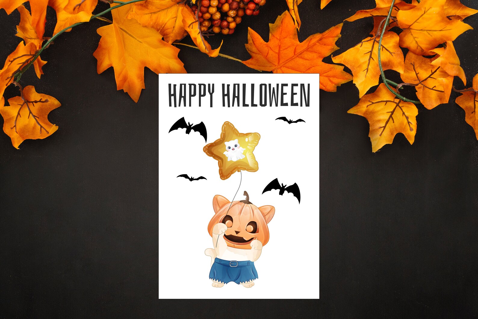 Printable Halloween Greeting Card for Kids Digital Download | Etsy