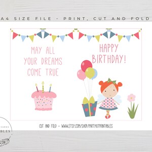Printable Birthday Card for Girls Digital Download Happy - Etsy