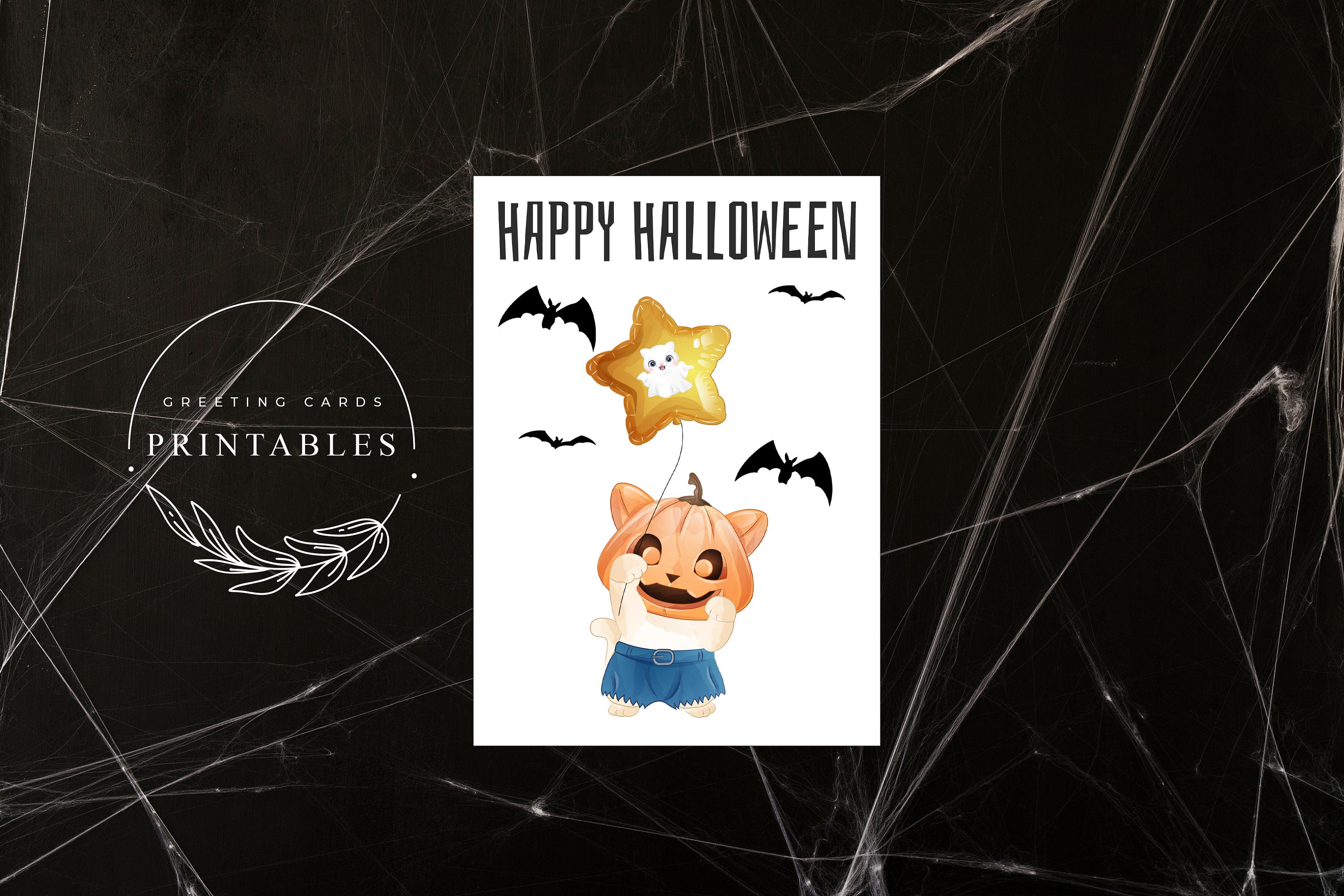 Printable Halloween Greeting Card for Kids Digital Download | Etsy