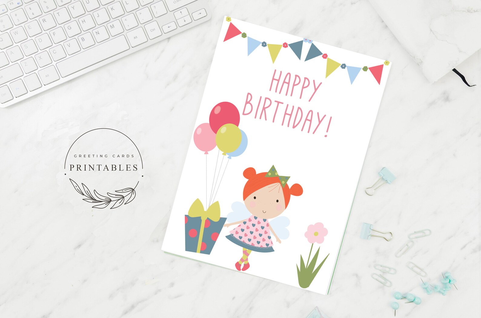 Printable Birthday Card for Girls Digital Download Happy | Etsy