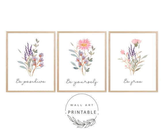 Printable Wildflowers Wall Art with Quote, Printable Wall Art, Digital Download, Wildflower Print, Home Decor Flowers Print 8x10 11x14 16x20 Il_570xn