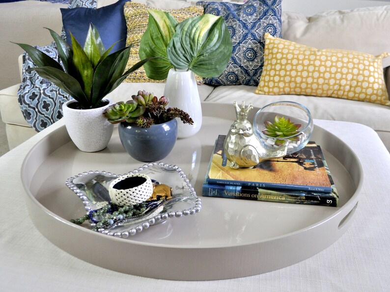 20 à 40 Light Tan Round Extra Large Ottoman Tray Etsy