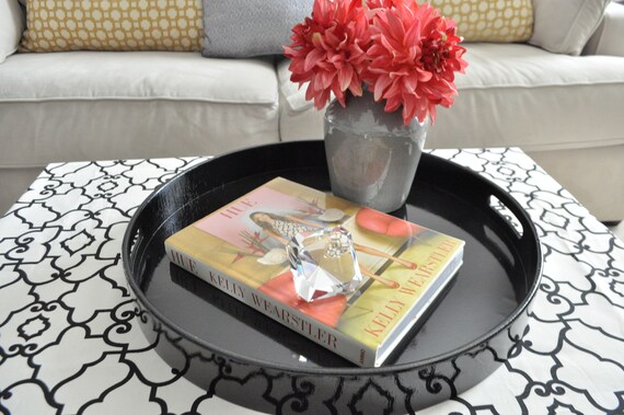 extra large round ottoman tray