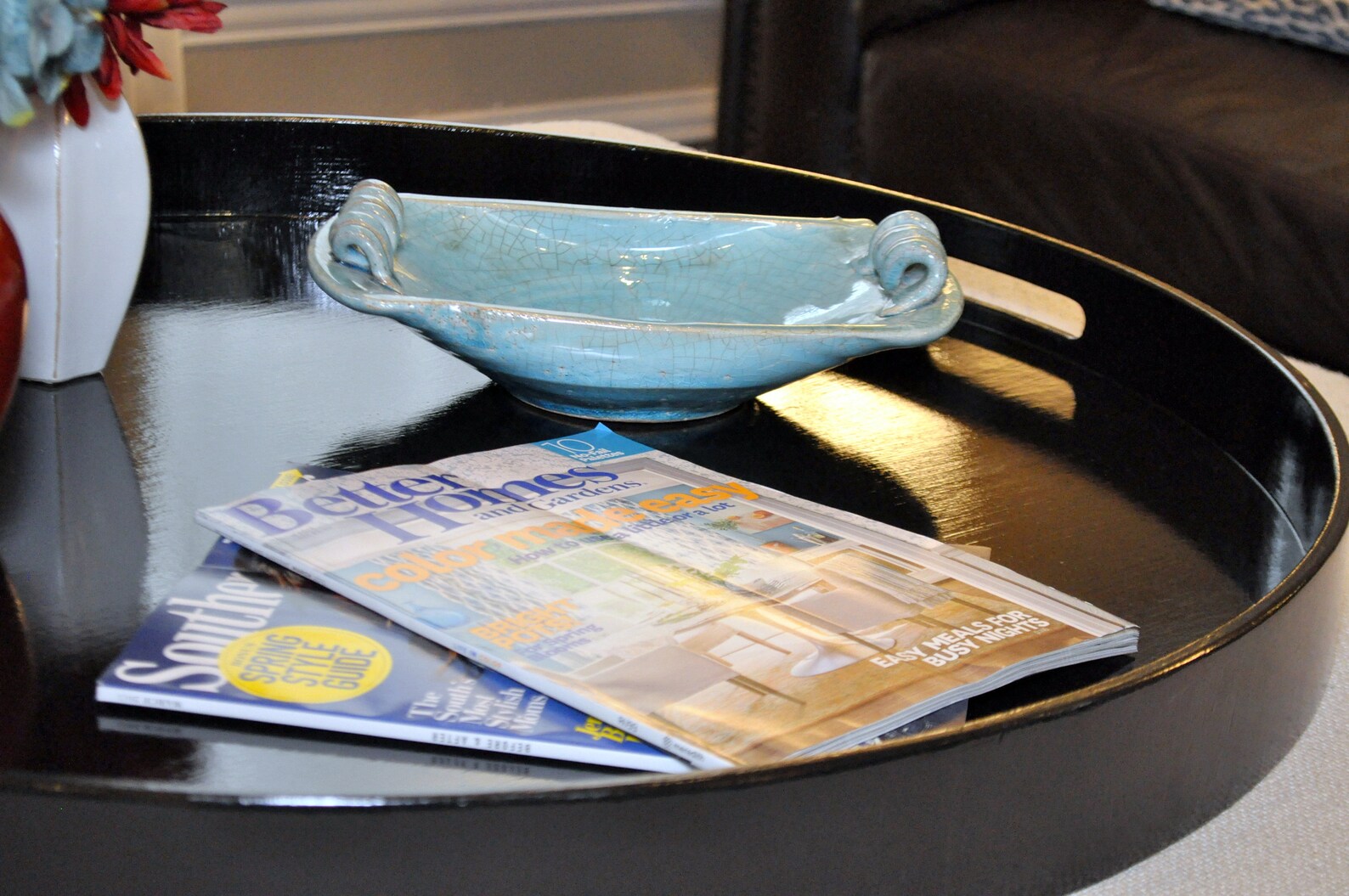 20 to 40 Black Round Extra Large Ottoman Tray Etsy