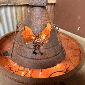 Repurposed Vintage Chicken Feeder Light, Farmhouse Porch, Rooster Decor, Upcycled Lighting