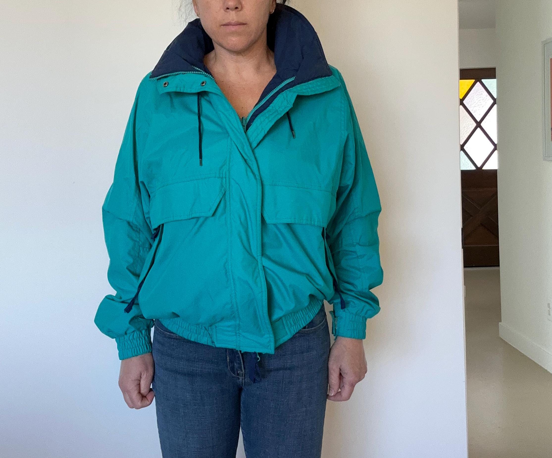 Vintage 90s Eddie Bauer Goose Down Puffer Coat: Reversible Rain 