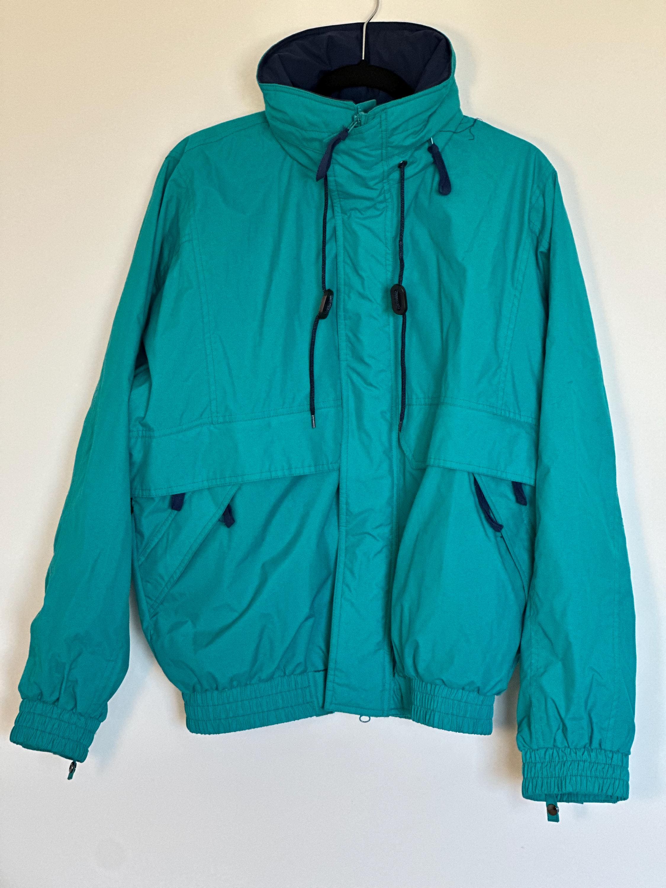 Vintage 90s Eddie Bauer Goose Down Puffer Coat: Reversible Rain 