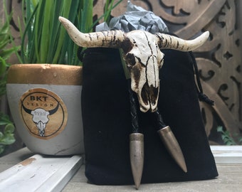 Longhorn Bull Skull Bolo Tie Necklace Men Women Choose cord & Tips Western Wedding Gift Modern Cowboy Bola Early Cuyler Squidbillies Bolo