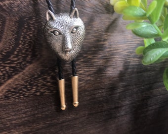 Wolf Fox Dog Bolo Tie Necklace Men Women Western Gift Customize Tips Braided Cord Modern Cowboy Bola Vintage Style Fashion Accessory