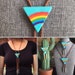 Triangle Rainbow Bolo Tie Necklace Men Women Western Gift Customize Tips & Braided Cord Modern Cowboy Bola Vintage Style Fashion Accessory 