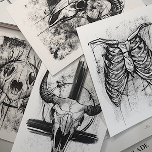 The Bone Pack - 4 x A6 postcard size prints