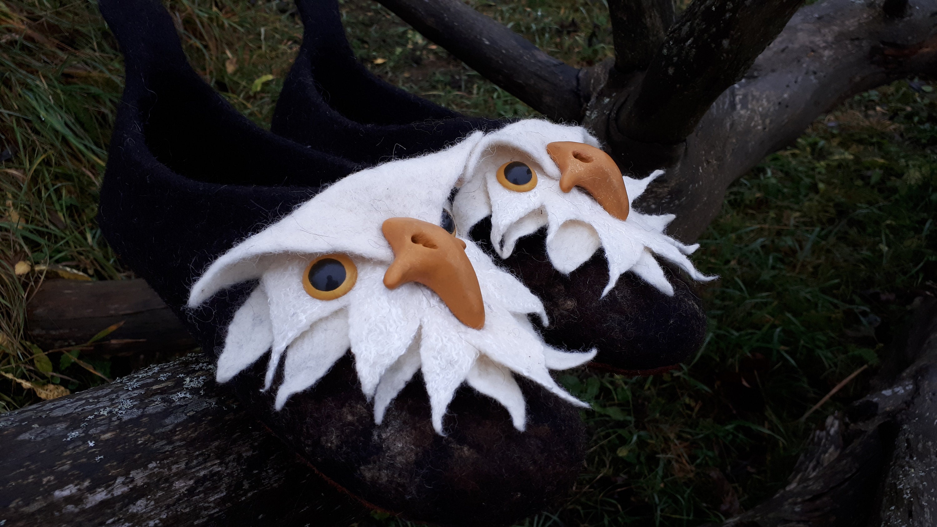 Eagle Slippers woolen Eaglesfelt Slipperswarm Etsy Canada
