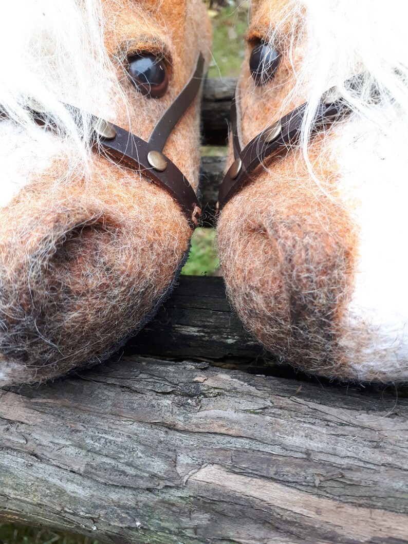 Felted slippers-woolen slippers-warm slippers-horses slippers-3D horses slippers-horses clogs-warm shoes-golden horses slippers-felt shoes image 8