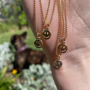 14k Gold Filled Smiley Face Necklace