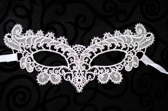White Lace Mask, Lace Masquerade Mask Fit for Ball Parties, Prom Nights,  Fairy Costumes - Etsy